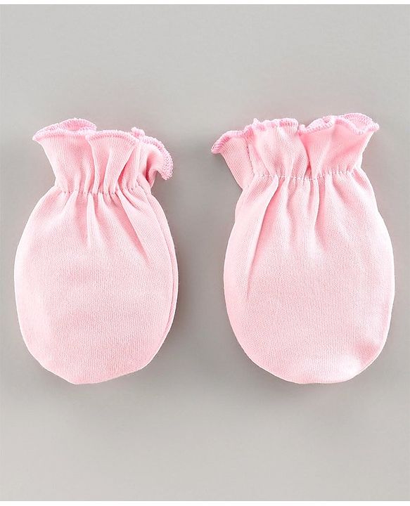 Babyhug Cotton Mittens Solid And Dots Print Pack of 3 - Multicolor