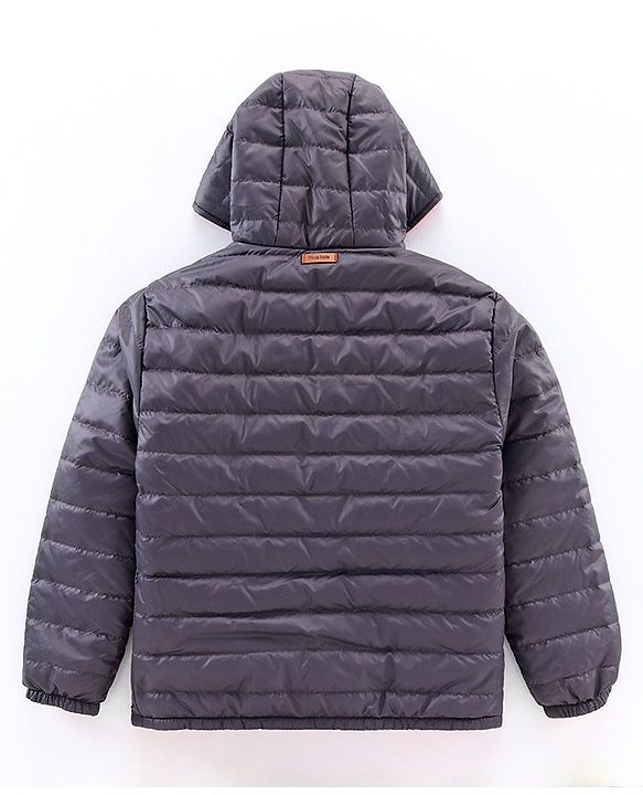 Pine Kids Full Sleeves Reversible Hooded Jacket - Peach Navy