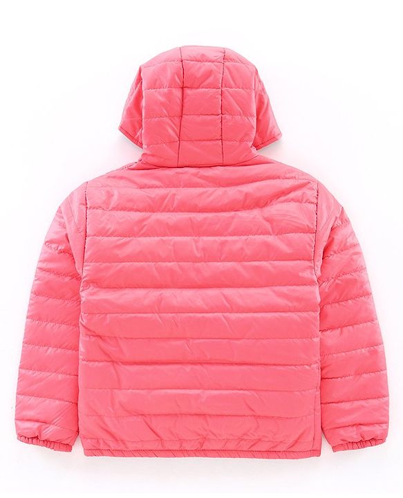 Pine Kids Full Sleeves Reversible Hooded Jacket - Peach Navy
