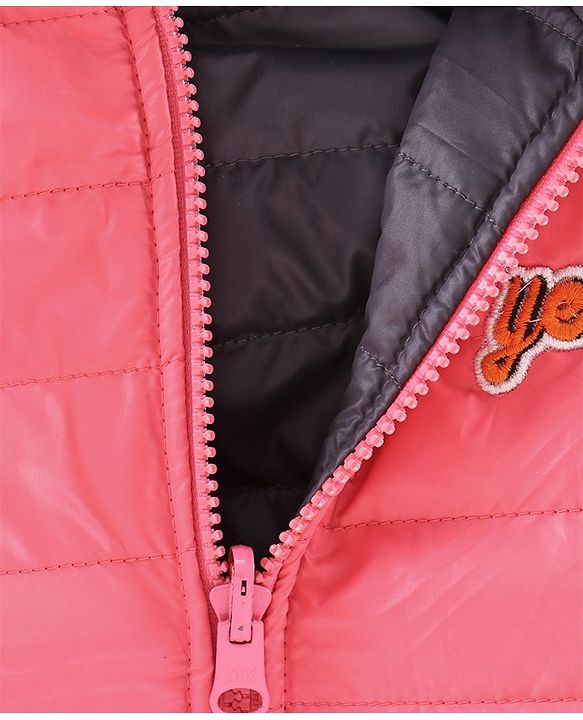 Pine Kids Full Sleeves Reversible Hooded Jacket - Peach Navy