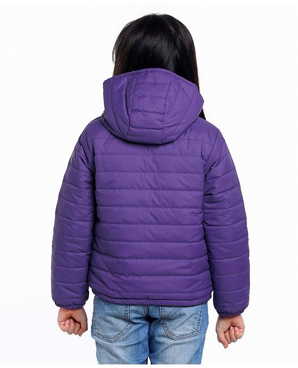 Pine Kids Full Sleeves Reversible Hooded Jacket - Purple Pink