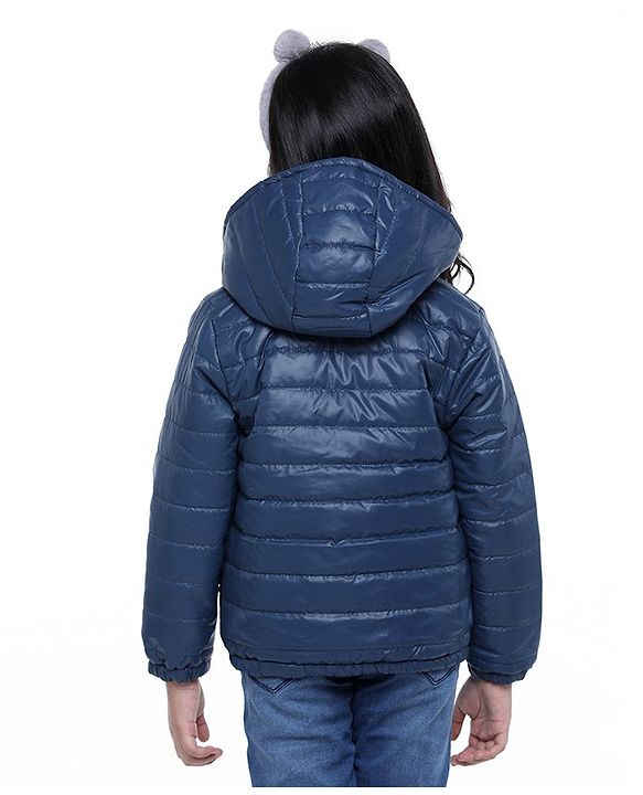 Pine Kids Full Sleeves Reversible Quilted Jacket - Blue Pink