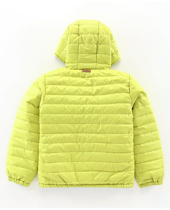 Pine Kids Full Sleeves Reversible Hooded Jacket - Green Blue