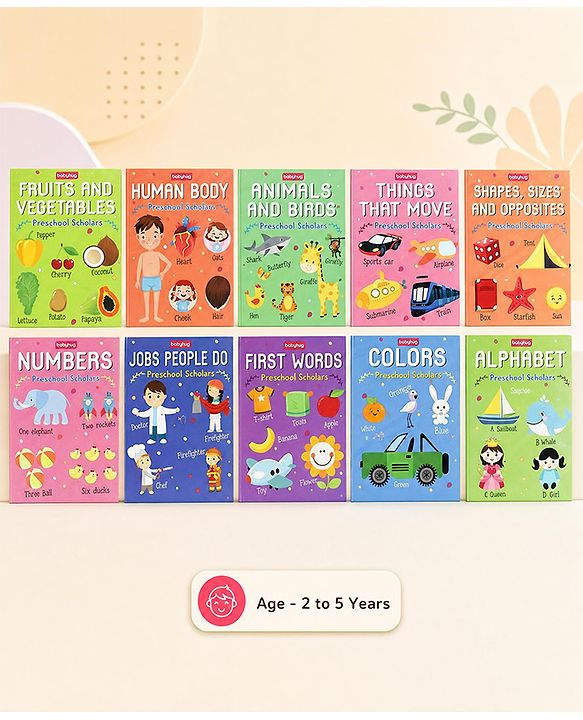 Babyhug First Step to Big Learning Pre-school Scholar Books Set of 10 - English