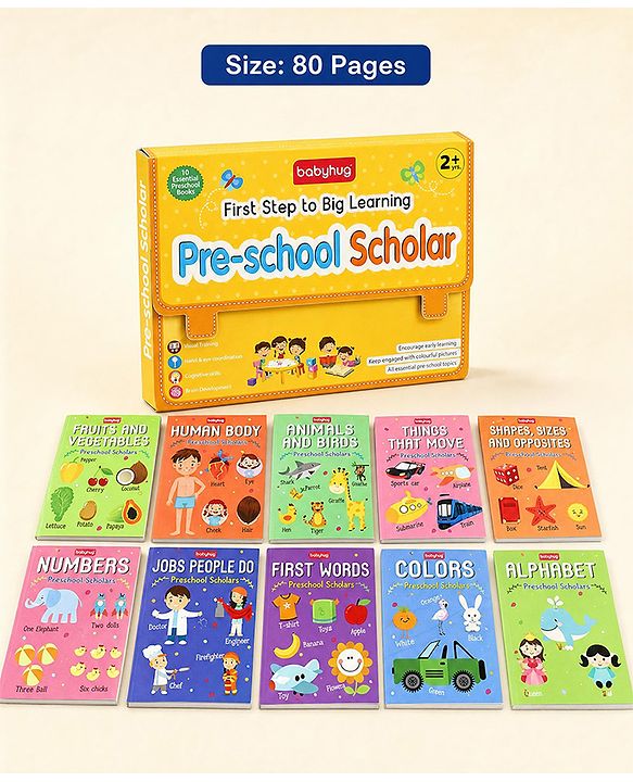Babyhug First Step to Big Learning Pre-school Scholar Books Set of 10 - English