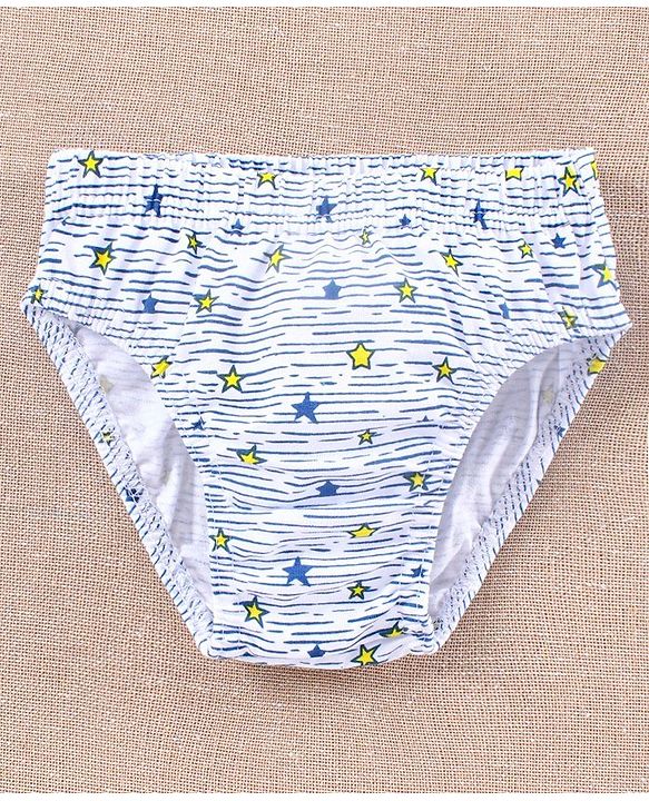 Babyhug Antibacterial Cotton Brief Rocket Print  Pack of 3 - Grey Navy Blue Yellow