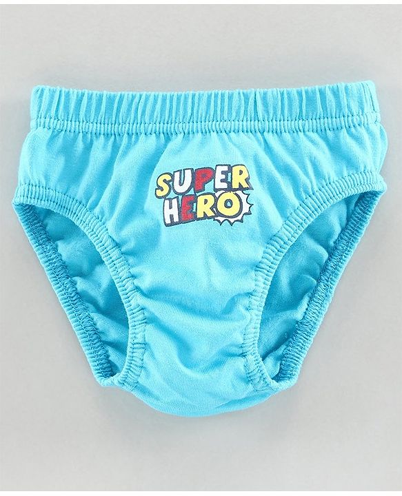 Babyhug Anti Bacterial Briefs Text Print Pack of 3 - Blue Multicolour