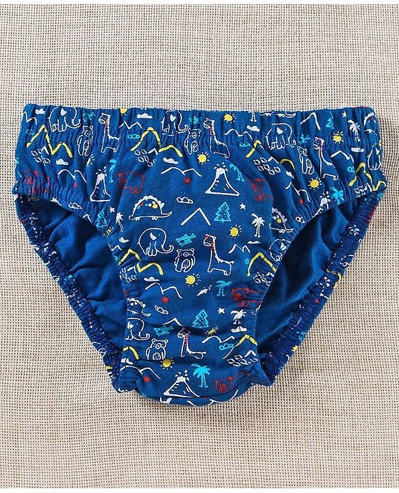 Babyhug Cotton Anti-Bacterial Briefs Pack of 3 - Blue Grey