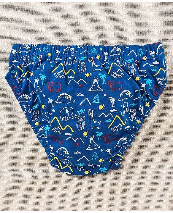 Babyhug Cotton Anti-Bacterial Briefs Pack of 3 - Blue Grey