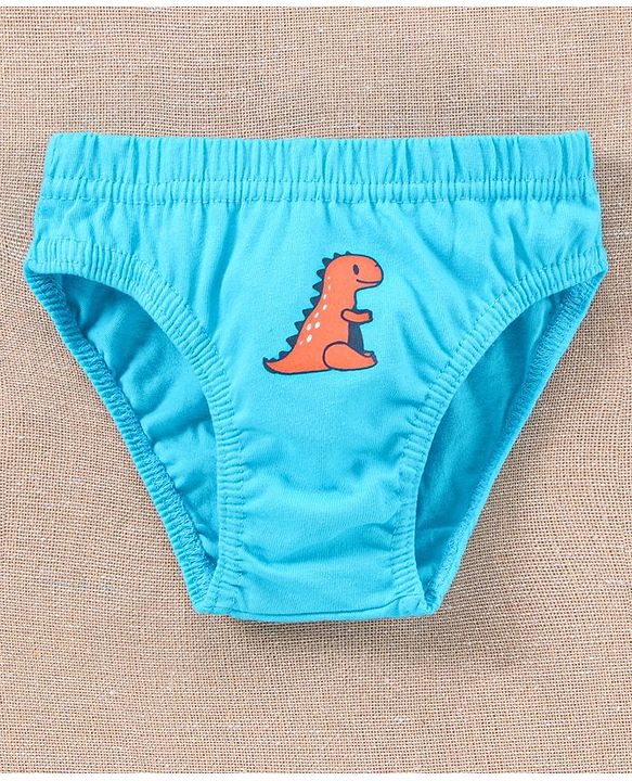 Babyhug Anti Bacterial Briefs Dinosaur Print Pack of 3 - Blue