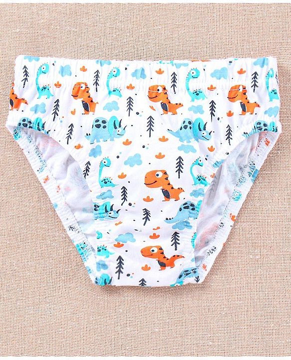 Babyhug Anti Bacterial Briefs Dinosaur Print Pack of 3 - Blue