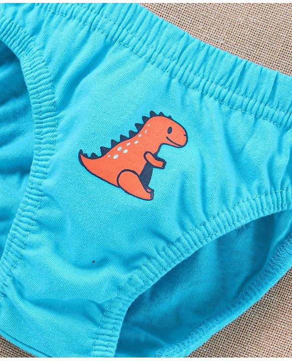 Babyhug Anti Bacterial Briefs Dinosaur Print Pack of 3 - Blue