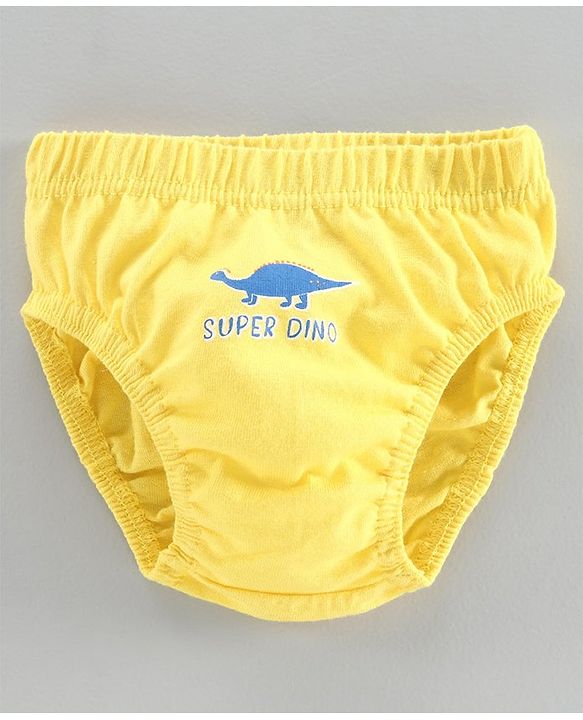 Babyhug Antibacterial Briefs Dino Print Pack of 3 - Blue Yellow