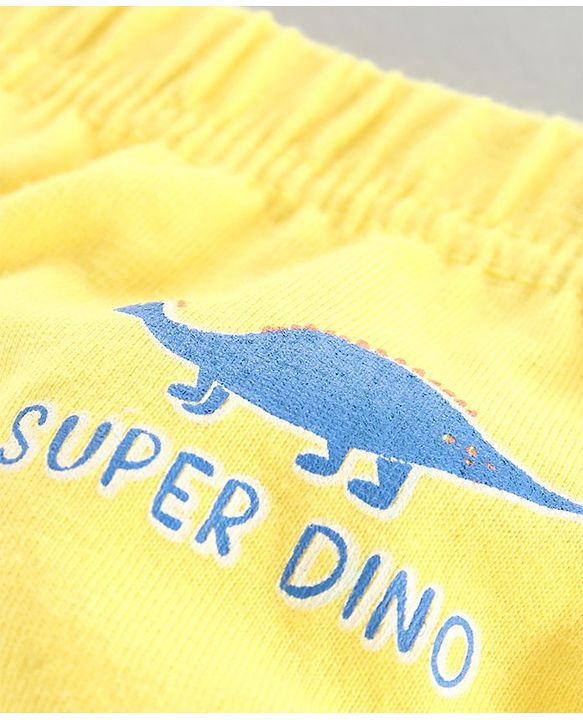 Babyhug Antibacterial Briefs Dino Print Pack of 3 - Blue Yellow