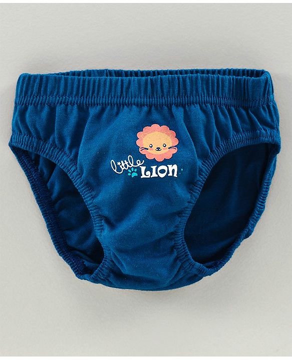 Babyhug Antibacterial Briefs Lion Print Pack of 3 - Navy White