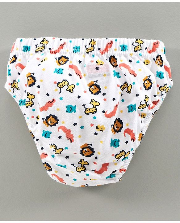 Babyhug Antibacterial Briefs Lion Print Pack of 3 - Navy White
