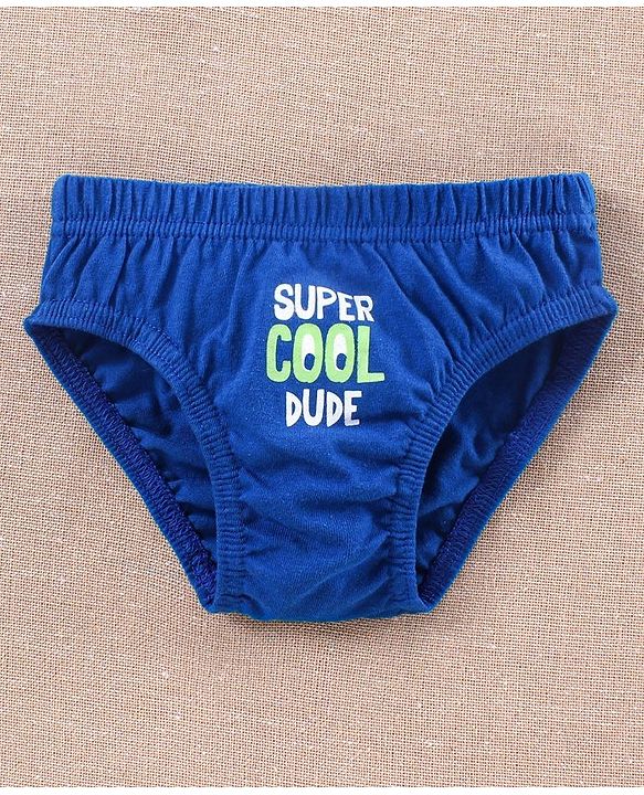 Babyhug Antibacterial Briefs Pack of 3 - Navy Blue Yellow