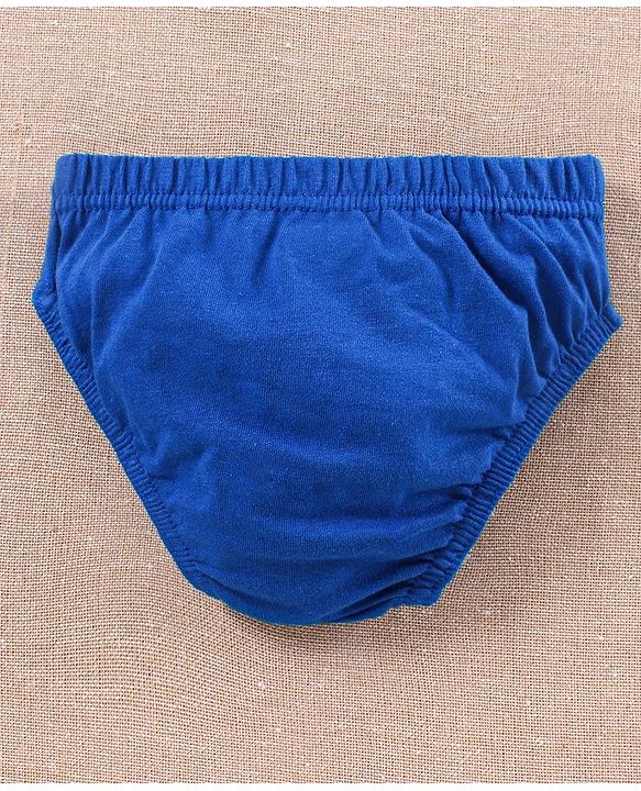 Babyhug Antibacterial Briefs Pack of 3 - Navy Blue Yellow