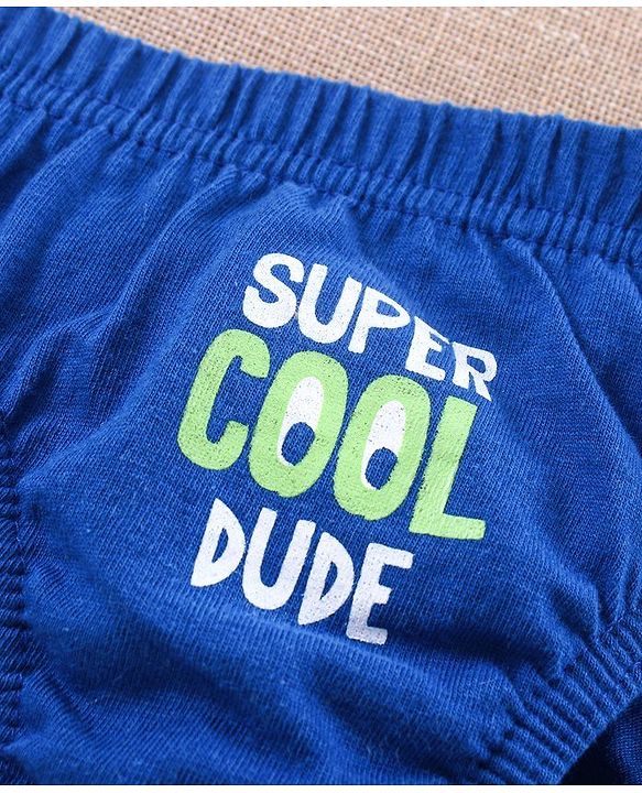 Babyhug Antibacterial Briefs Pack of 3 - Navy Blue Yellow