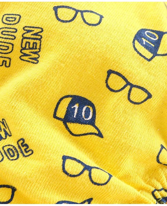 Babyhug Antibacterial Briefs Pack of 3 - Navy Blue Yellow