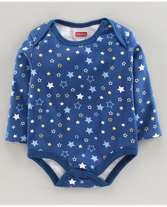 Babyhug Full Sleeves Onesie Space Print Pack of 5 - Blue Yellow
