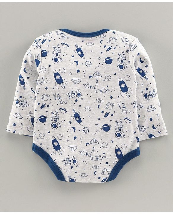Babyhug Full Sleeves Onesie Space Print Pack of 5 - Blue Yellow