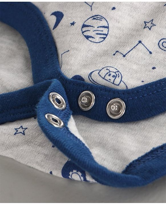 Babyhug Full Sleeves Onesie Space Print Pack of 5 - Blue Yellow
