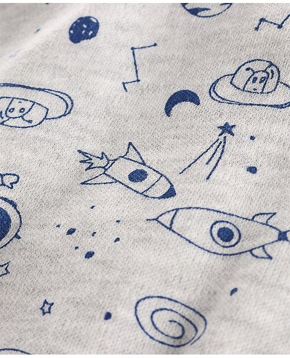 Babyhug Full Sleeves Onesie Space Print Pack of 5 - Blue Yellow