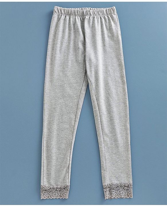 Pine Kids Full Length Organic Cotton Biowashed Leggings Pack of 2 - Grey Pink