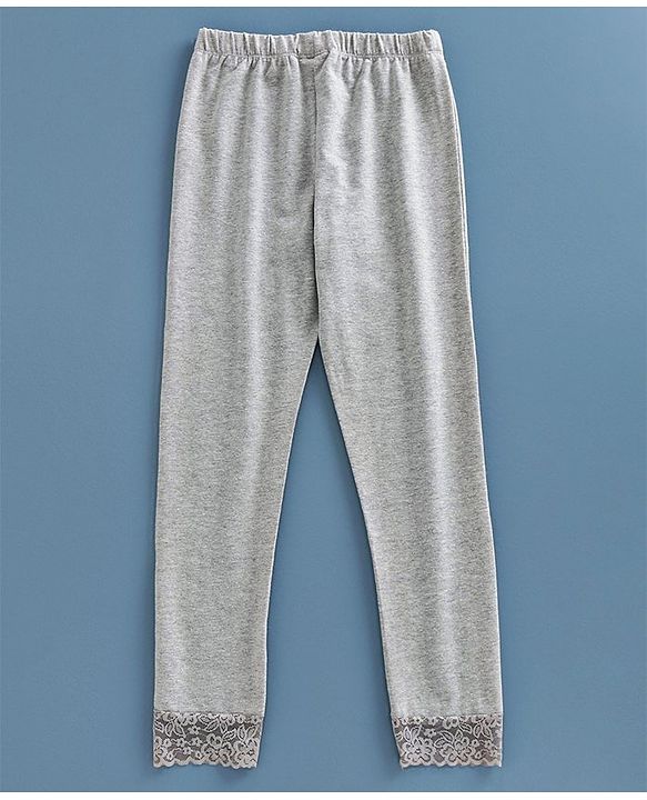 Pine Kids Full Length Organic Cotton Biowashed Leggings Pack of 2 - Grey Pink