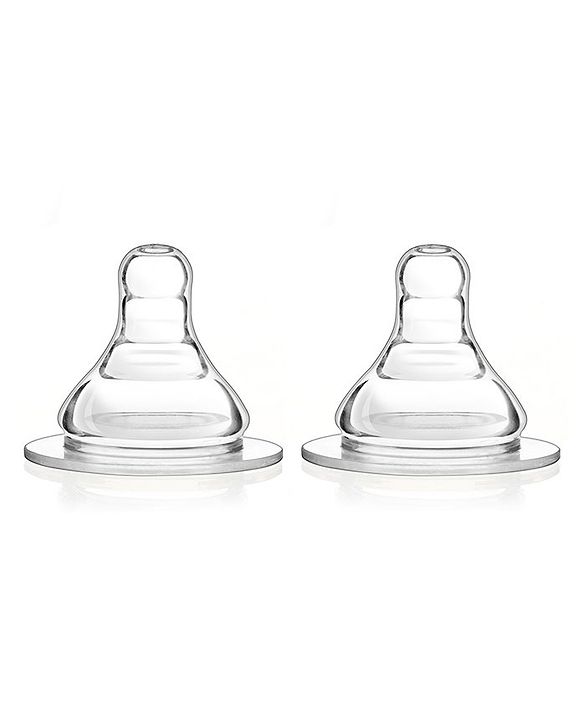 Babyhug Wide Neck Silicone Nipple Medium Flow - Pack of 2