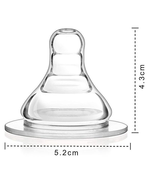 Babyhug Wide Neck Silicone Nipple Medium Flow - Pack of 2