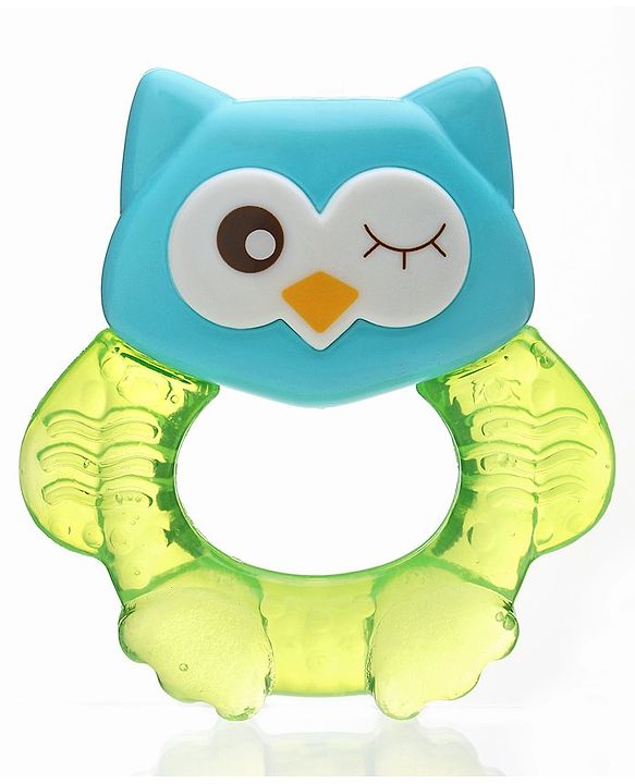 Babyhug Owl Shaped Water Filled Teether - Green