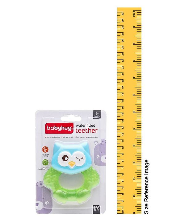 Babyhug Owl Shaped Water Filled Teether - Green