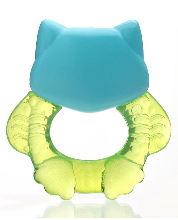 Babyhug Owl Shaped Water Filled Teether - Green