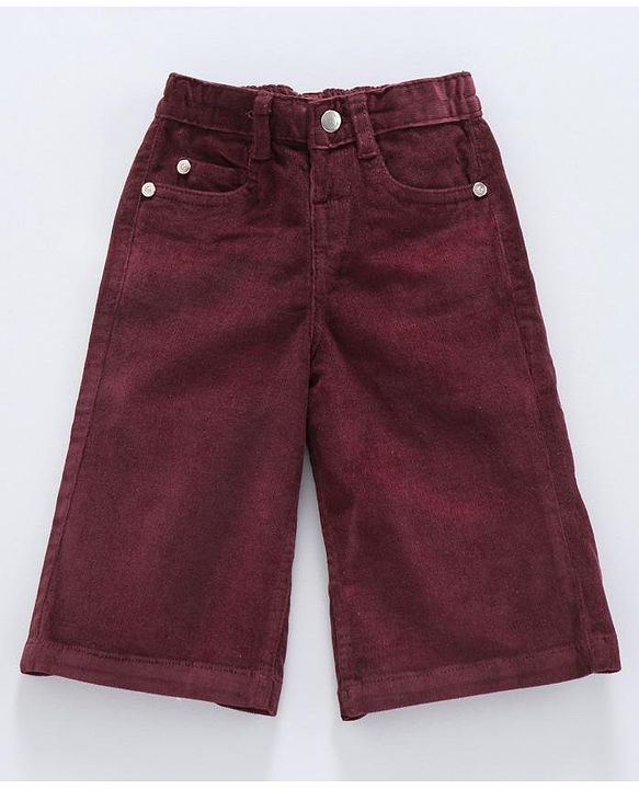 Babyhug Full Length Corduroy Pant - Wine Maroon