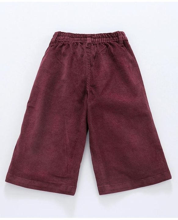 Babyhug Full Length Corduroy Pant - Wine Maroon