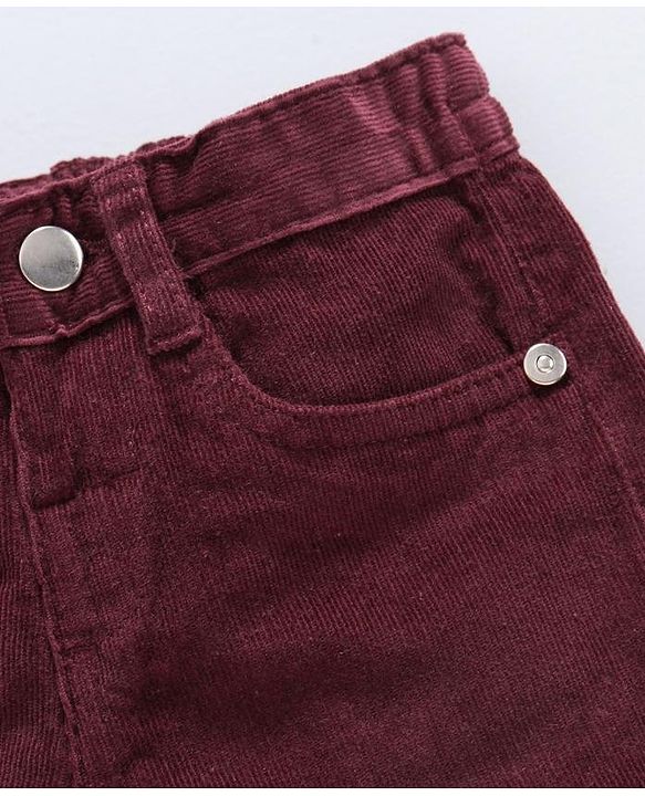 Babyhug Full Length Corduroy Pant - Wine Maroon