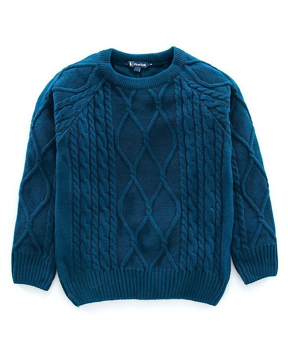 Pine Kids Full Sleeves Pullover Sweater - Navy Blue