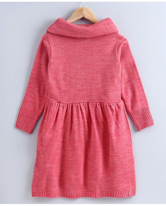 Pine Kids Full Sleeves Skivi Woolen Dress - Red