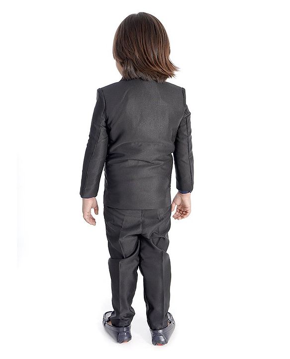 Babyhug 3 Piece Party Suit With Bow Tie - Navy Blue Black