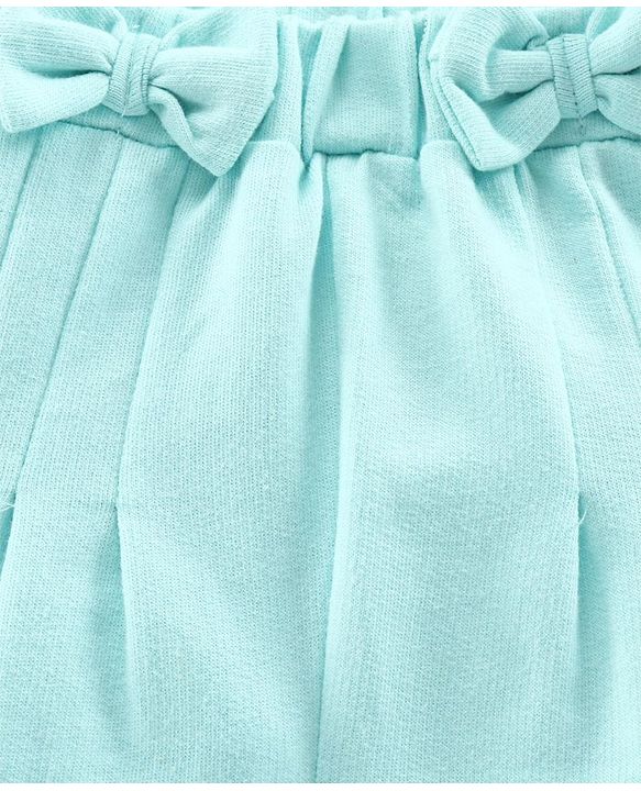Babyhug Full Length Lounge Pant Heart & Bow Detail - Sea Green