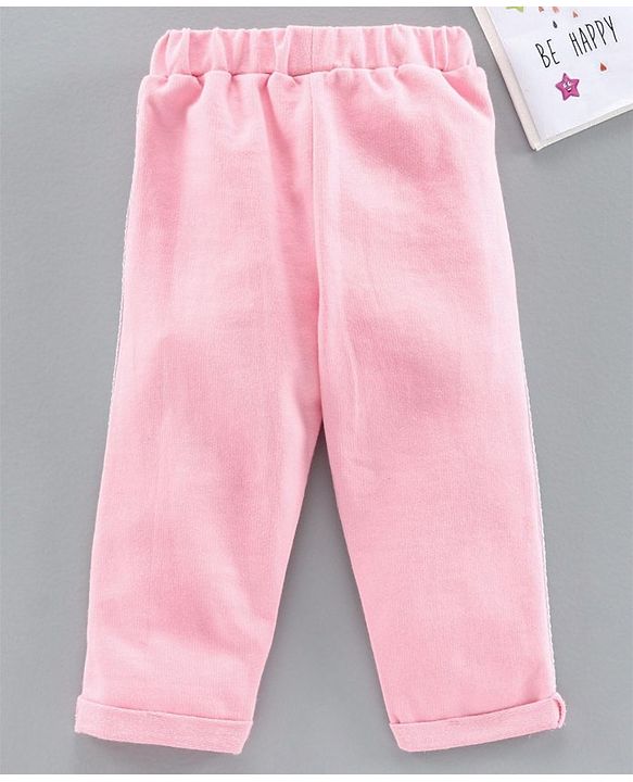 Babyhug Full Length Track Pant Bow Detail - Pink