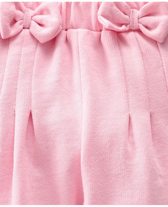 Babyhug Full Length Track Pant Bow Detail - Pink