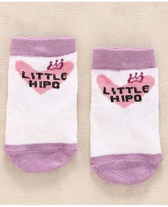 Cute Walk by Babyhug Ankle Length Anti Bacterial Socks Pack of 2 - Pink Purple
