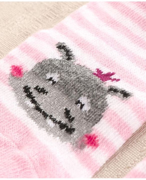 Cute Walk by Babyhug Ankle Length Anti Bacterial Socks Pack of 2 - Pink Purple