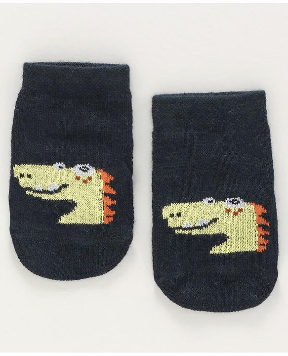 Cute Walk by Babyhug Ankle Length Anti Bacterial Socks Pack of 2 - Navy & Grey