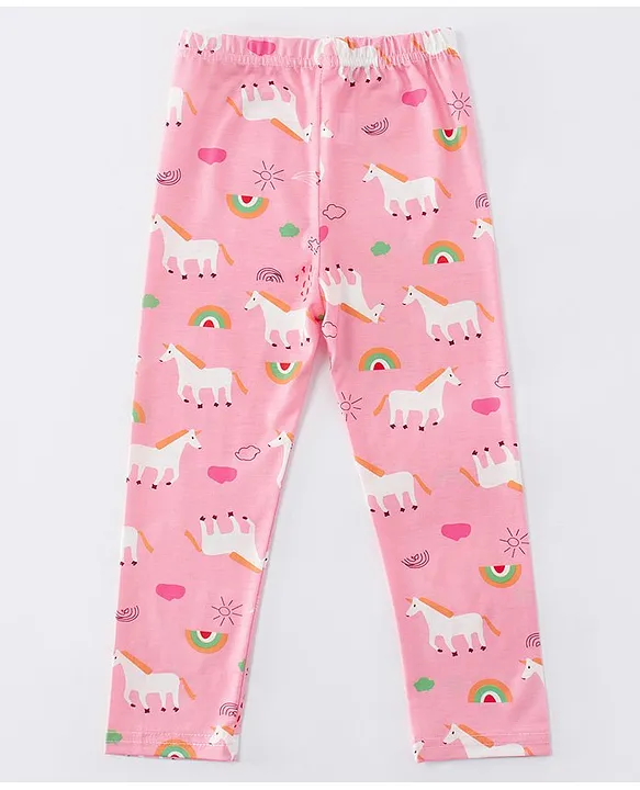 Eco-friendly RPET Fabric Toddler Girl Unicorn Print Elasticized Leggings  Only $9.49 PatPat US Mobile