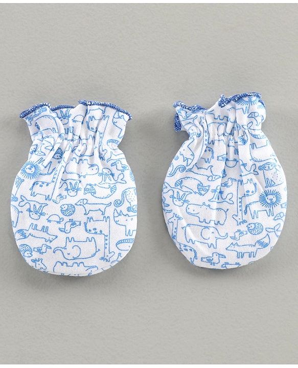 Babyhug 100% Cotton Mitten Set Of 3 - Multicolor