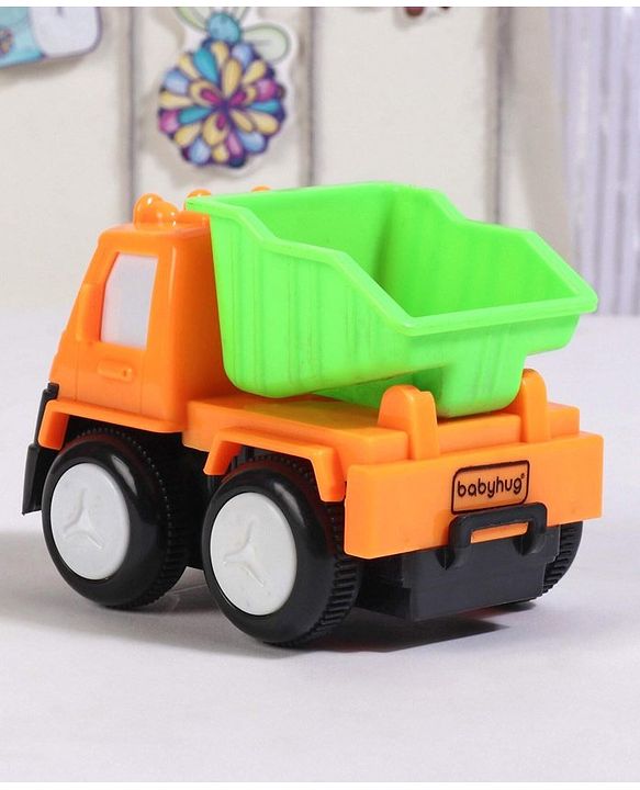 Babyhug Friction Powered Construction Trucks -Pack of 4 | Develops Motor Skills, Color Recognition & Imaginative Play | Multicolor | BIS Certified